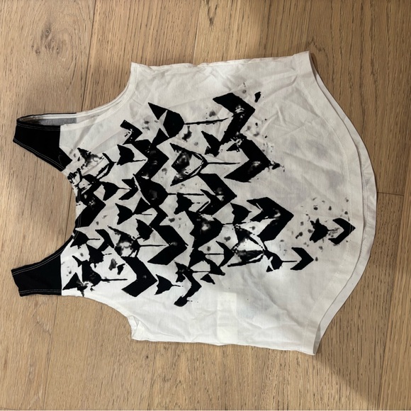 NWOT Jill Sander Women's Black and White Graphic Tank Top - Picture 4 of 4